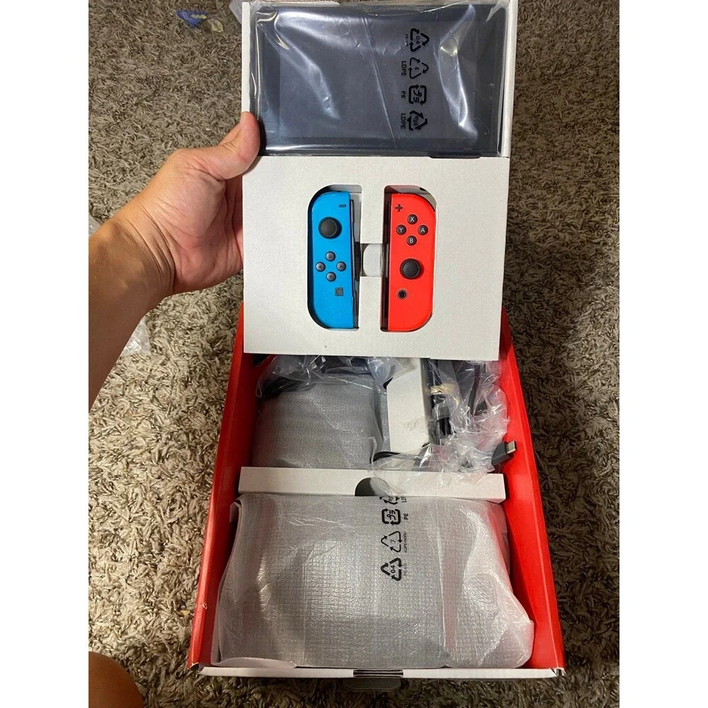 Nintendo Switch 1 neon Red Blue 32GB Handheld Console + Dock Complete In Box